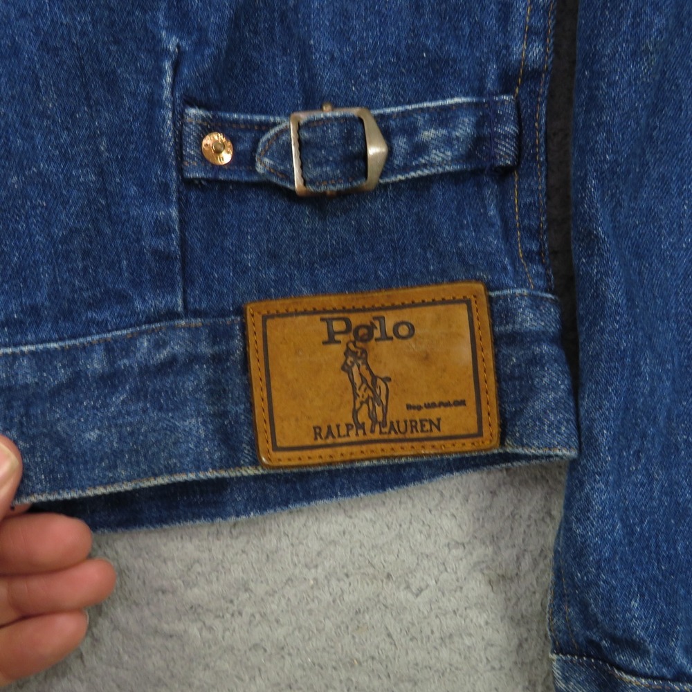 Polo Ralph Lauren Jacket Mens Small Indigo Western Corduroy Collar USA 80s Denim - Picture 6 of 16
